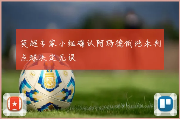 英超专家小组确认阿玛德倒地未判点球决定无误